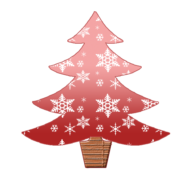 クリスマスツリー パターン5 赤 無料イラスト素材 素材ラボ