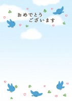 青い鳥と青空の、…