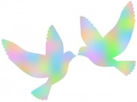 平和の象徴鳩の壁…
