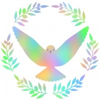 平和の象徴鳩の壁…