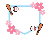 野球と春の桜のフ…