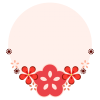 梅の花の丸型フレ…