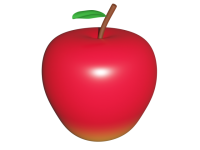 赤いりんごの3D…
