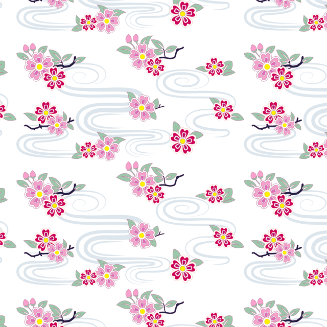 桜と水パターン背景 Csai Png 無料イラスト素材 素材ラボ