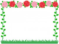 薔薇の花模様フレ…