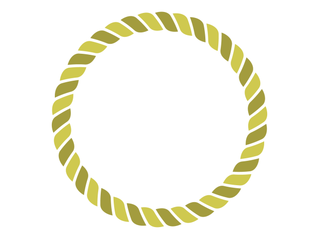 ロープ(綱)の円形フレーム枠セット・透過PNG