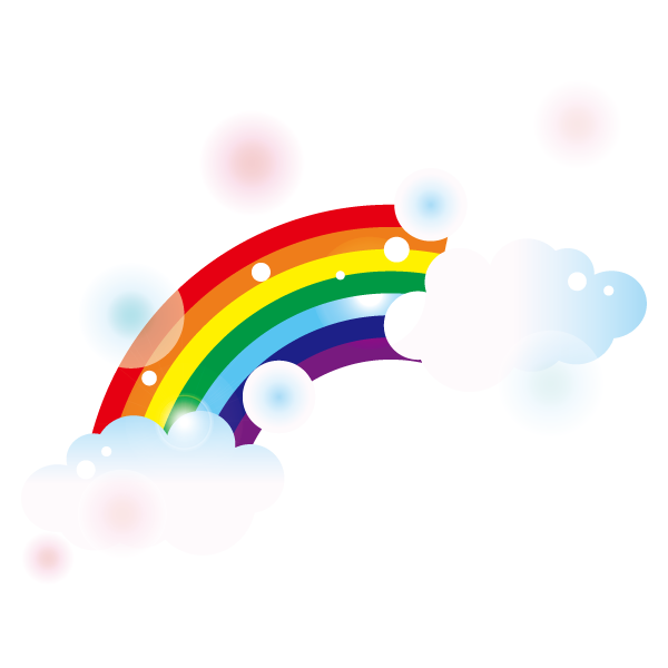 虹とシャボン玉のイラスト 無料イラスト素材 素材ラボ
