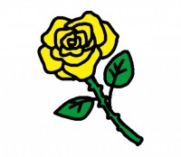黄色い薔薇のイラ…