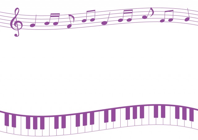 音符と鍵盤のフレーム 無料イラスト素材 素材ラボ