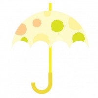 水玉の傘　黄色
