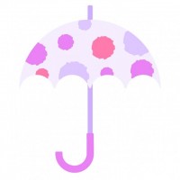 水玉の傘　紫
