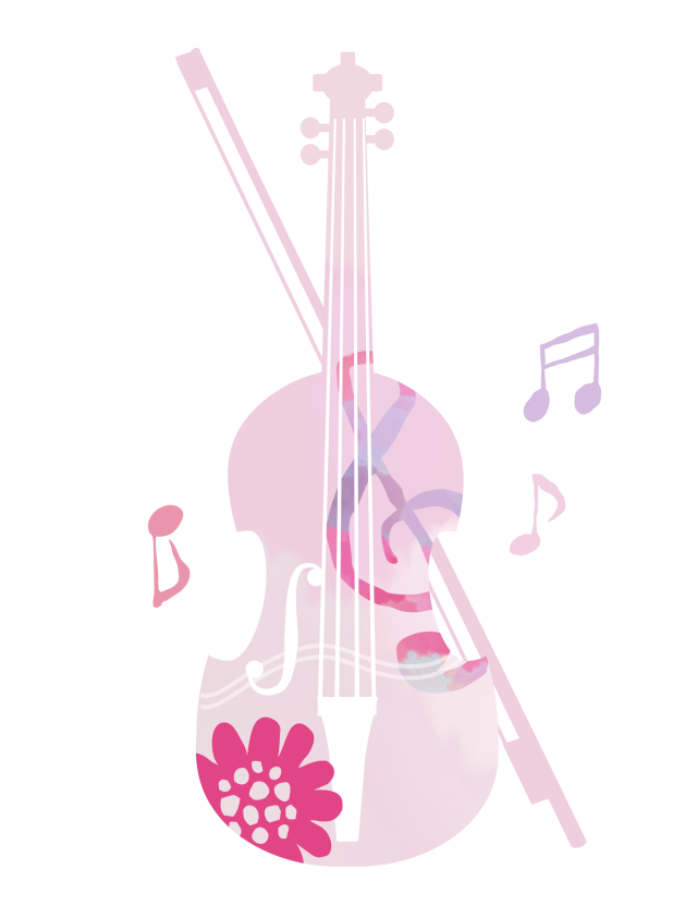 音符の舞うバイオリン 無料イラスト素材 素材ラボ
