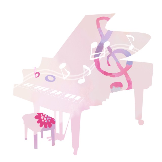 音符の舞うピアノ 無料イラスト素材 素材ラボ