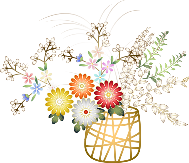 菊の花籠アイコン Csai Png 無料イラスト素材 素材ラボ