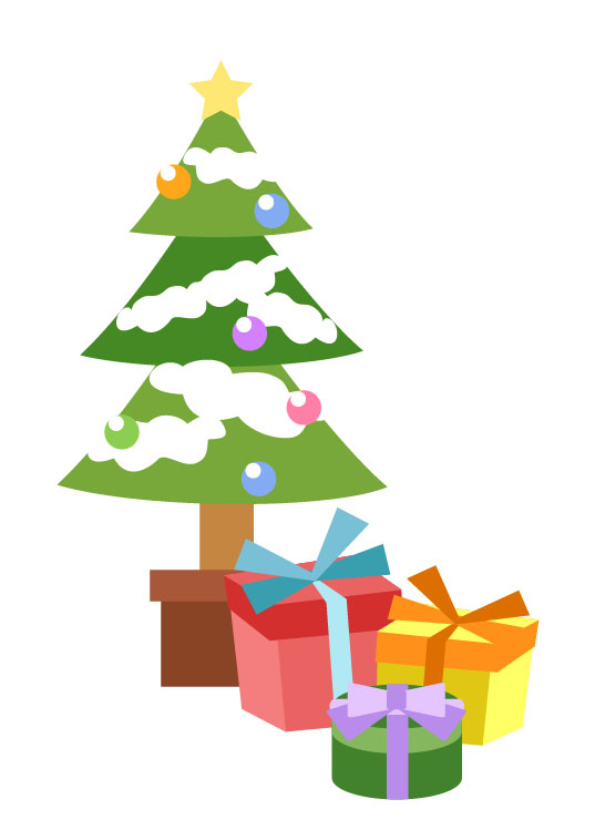 プレゼントとクリスマスツリー 無料イラスト素材 素材ラボ