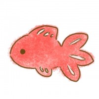 ゆるい手書き金魚…